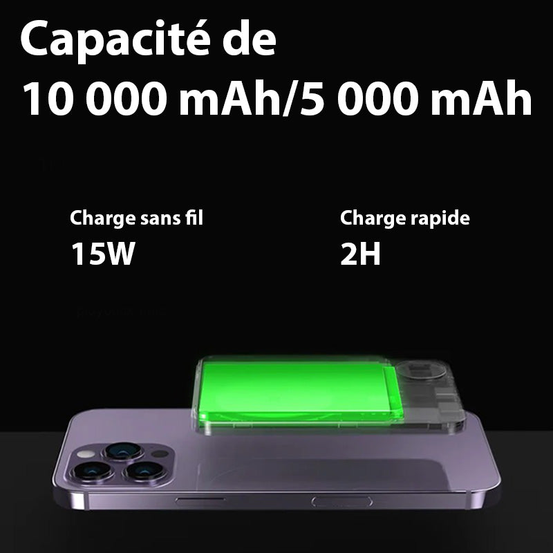 Batterie Powerbank Magnétique Ultra Plat - IPhone Samsung et Android