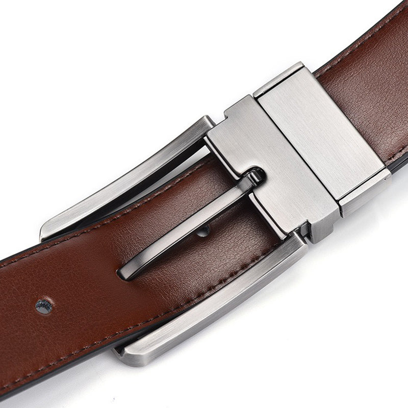 Ceinture Réversible en Cuir Véritable avec Taille Ajustable - Idée Cadeau pour Homme