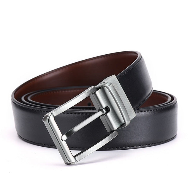 Ceinture Réversible en Cuir Véritable avec Taille Ajustable - Idée Cadeau pour Homme