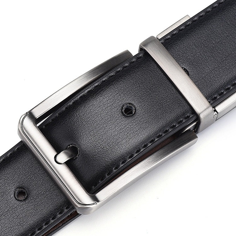 Ceinture Réversible en Cuir Véritable avec Taille Ajustable - Idée Cadeau pour Homme