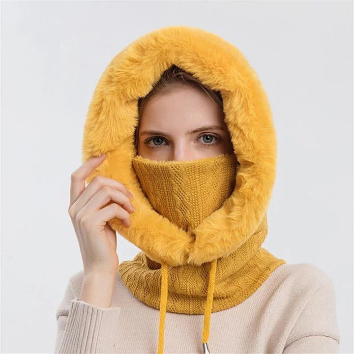 Bonnet coupe-vent chaud en tricot pour l'hiver - Femme