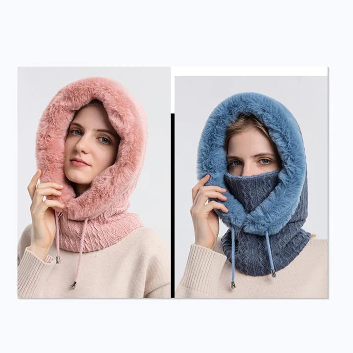 Bonnet coupe-vent chaud en tricot pour l'hiver - Femme