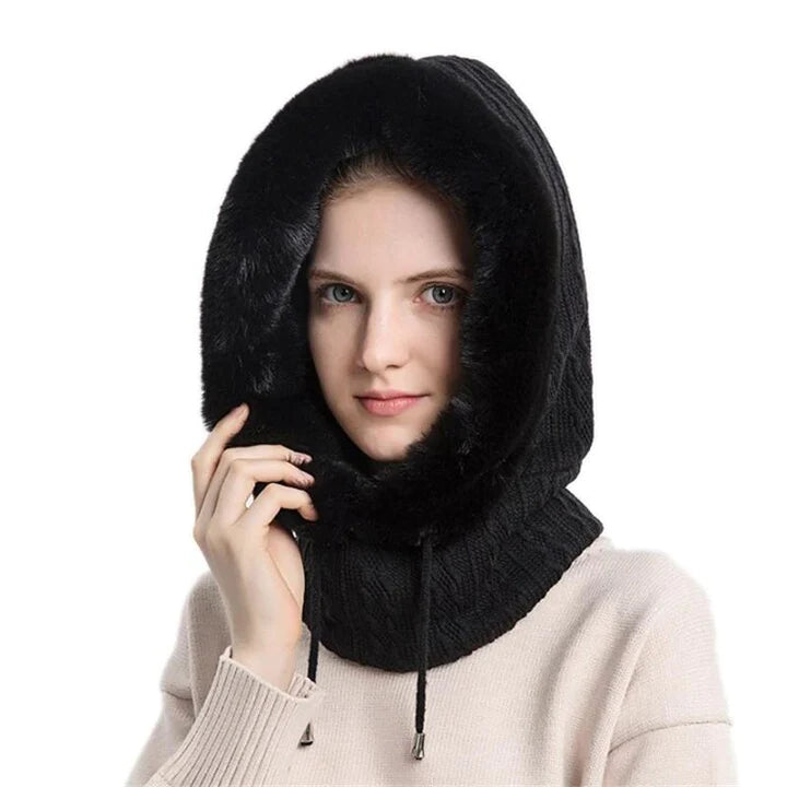 Bonnet coupe-vent chaud en tricot pour l'hiver - Femme