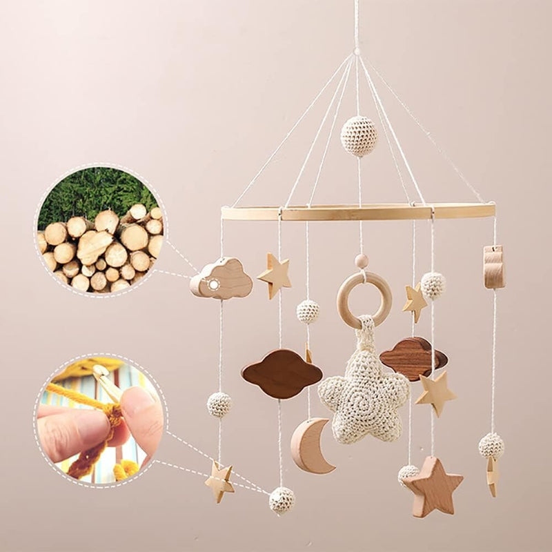 Mobile d'Éveil pour Bébé en Bois - Décoration Chambre Enfant