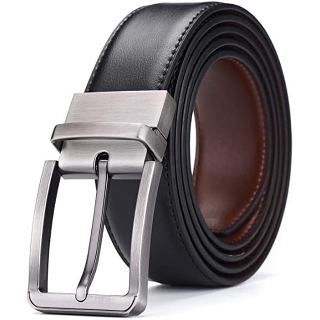 Ceinture Réversible en Cuir Véritable avec Taille Ajustable - Idée Cadeau pour Homme