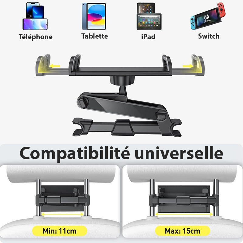 Support de Tablette et Téléphone Extensible pour Siège de Voiture