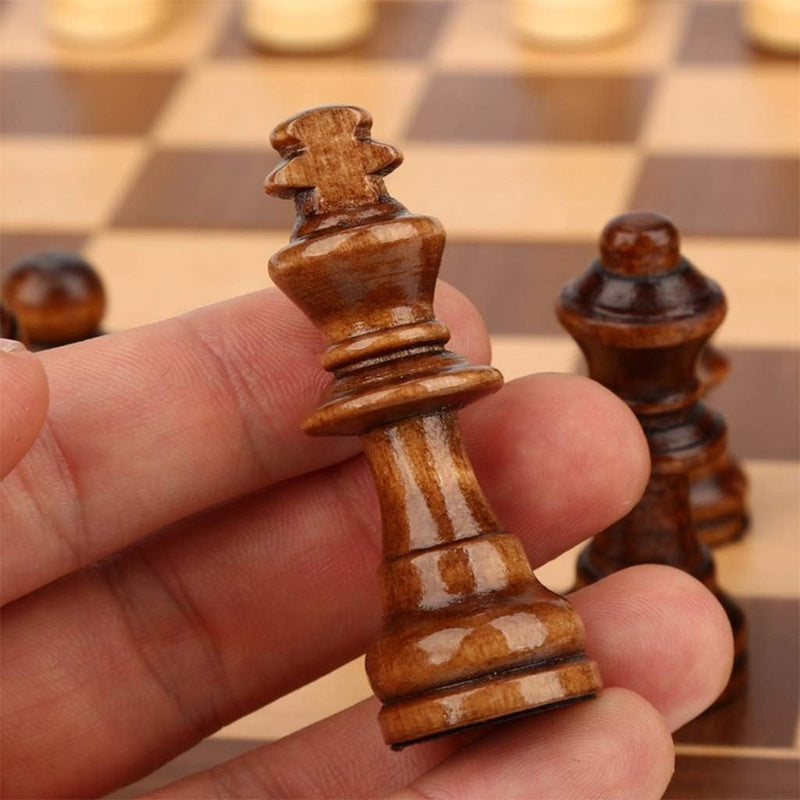 Jeux d'Échecs Magnétique en Bois Pliable