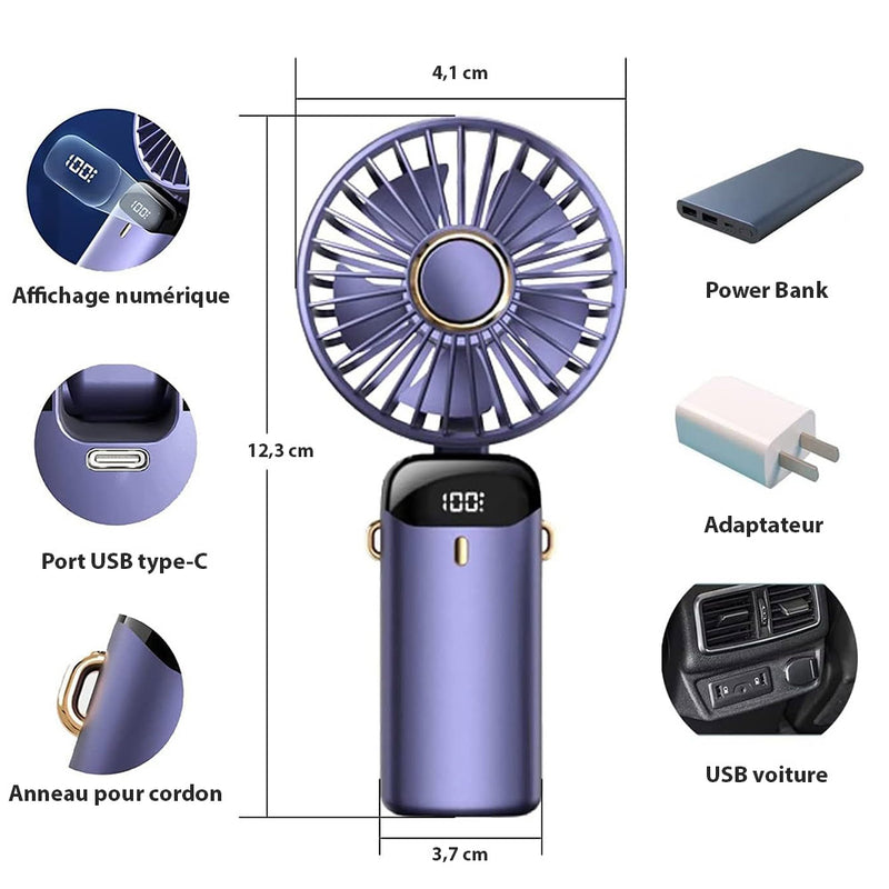 Mini Ventilateur de Poche Portable et Rechargeable