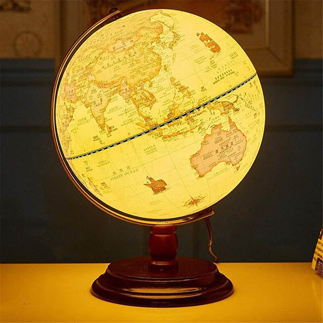 Globe Terrestre Lumineux Style Antique