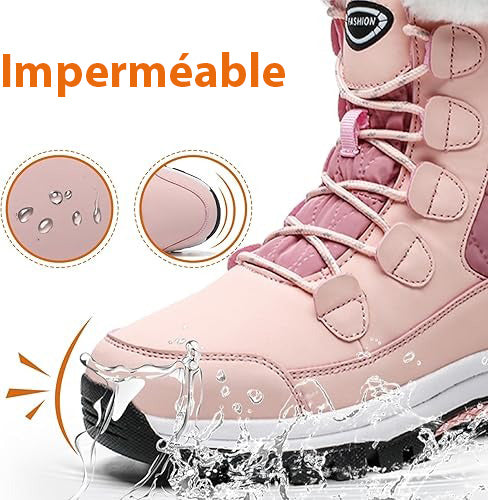 Bottes d'Hiver pour femmes - Chaussures Imperméables pour Ville Randonnée