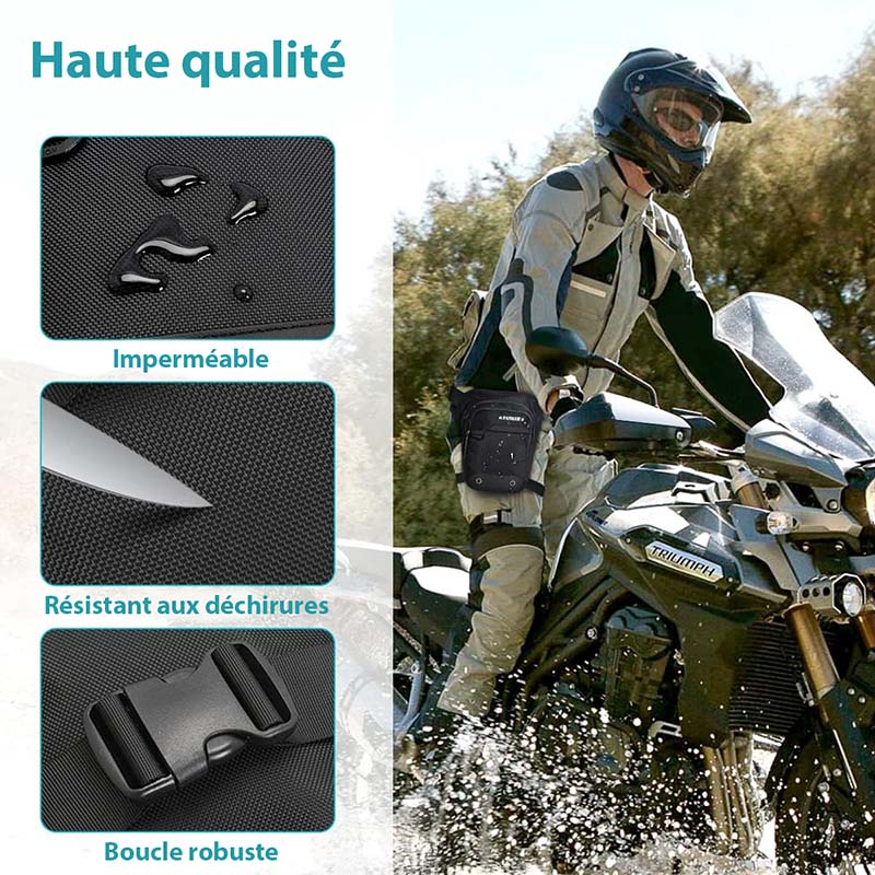 Sac de Jambe Imperméable pour Moto - Sacoche de Jambe