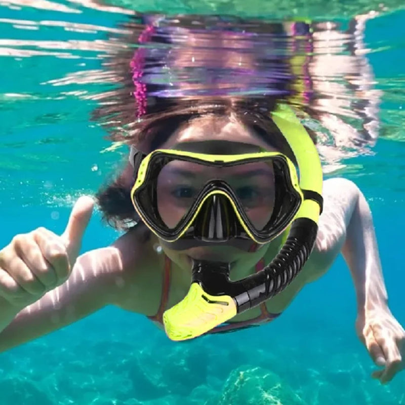 Masque de Plongée Professionnel pour Adulte en Verre Trempé- Kit de Snorkeling
