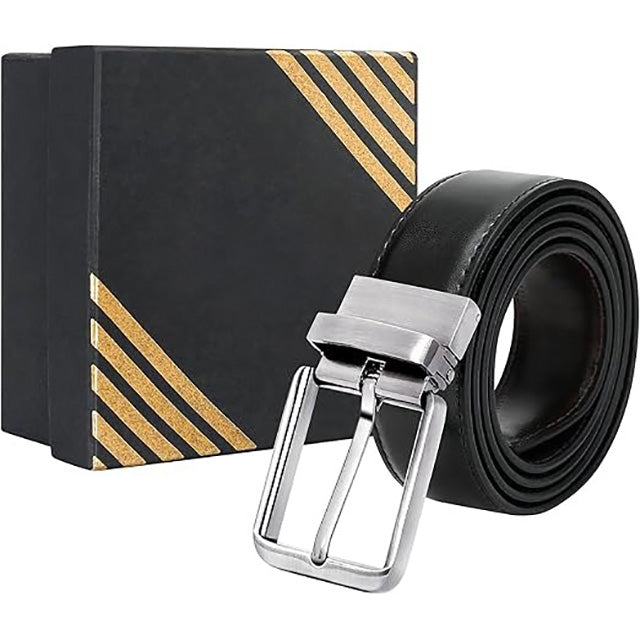 Ceinture Réversible en Cuir Véritable avec Taille Ajustable - Idée Cadeau pour Homme