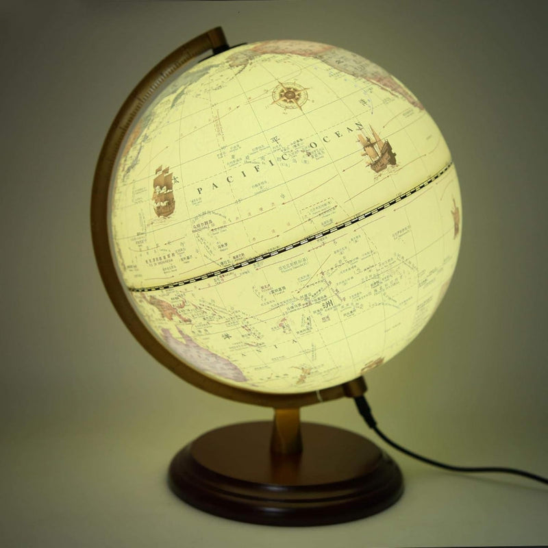 Globe Terrestre Lumineux Style Antique