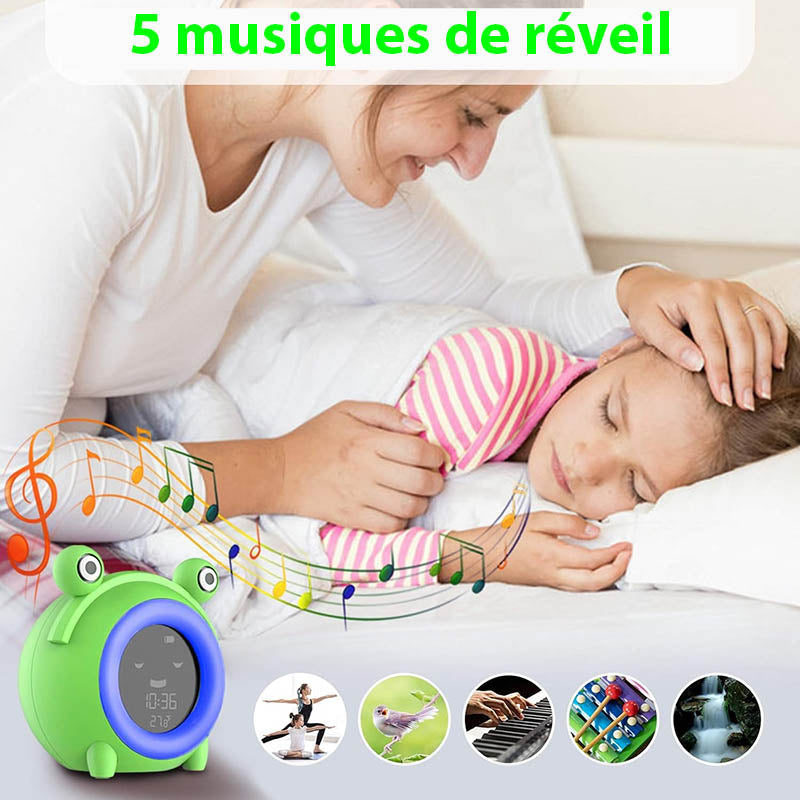 Réveil Veilleuse LED Numérique - Grenouille Amusante pour Enfants