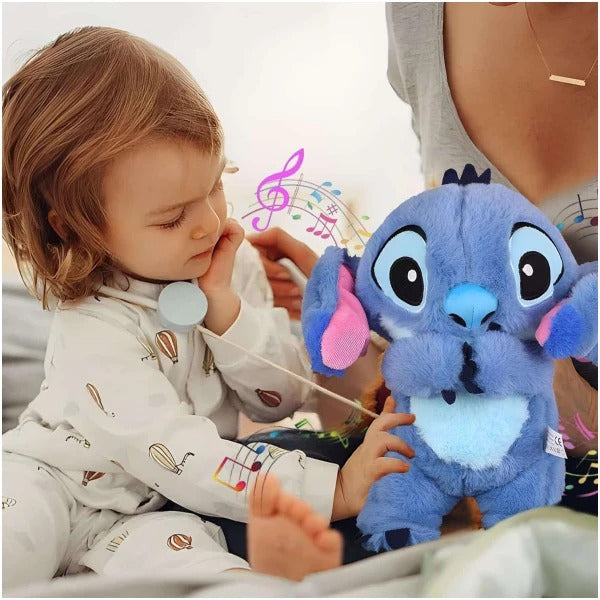 Peluche Stitch Apaisante avec Respiration Réaliste et Douce Berceuse