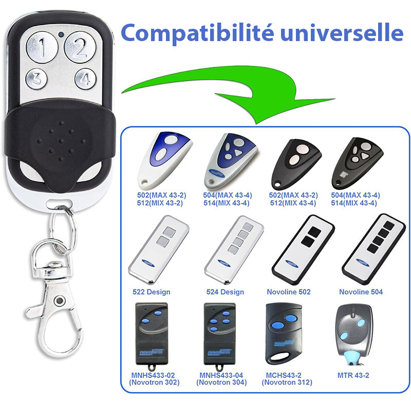 Télécommande Portail et Porte Universelle - Transmetteur RF4