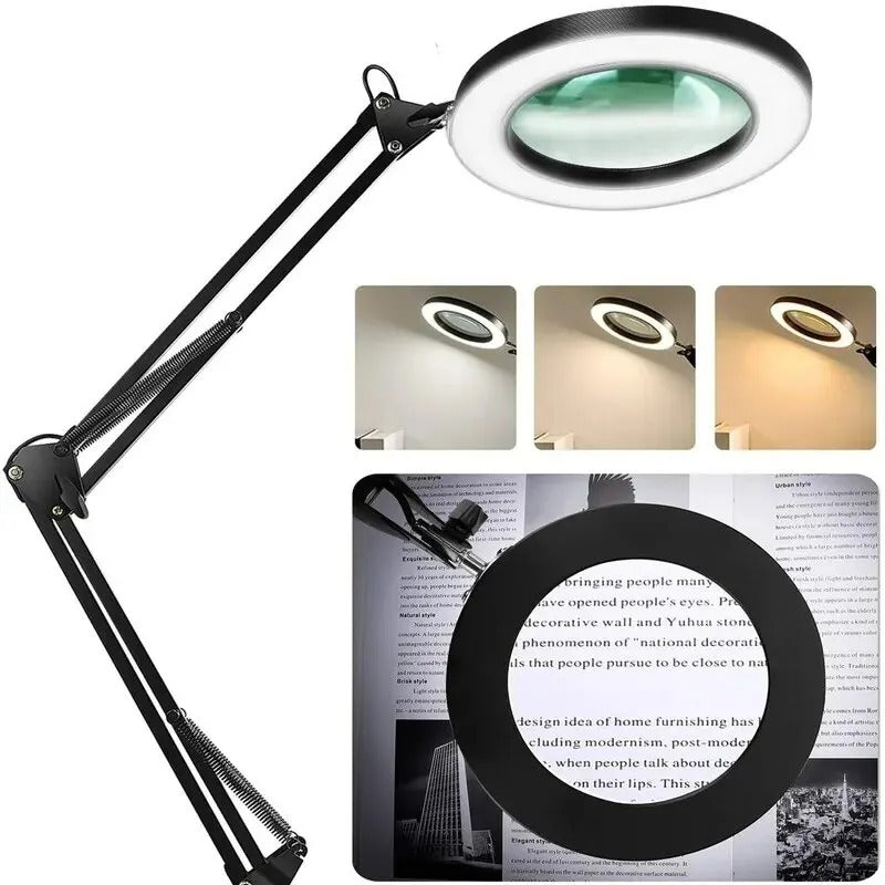 Lampe de Bureau avec Loupe et Bras Pivotant