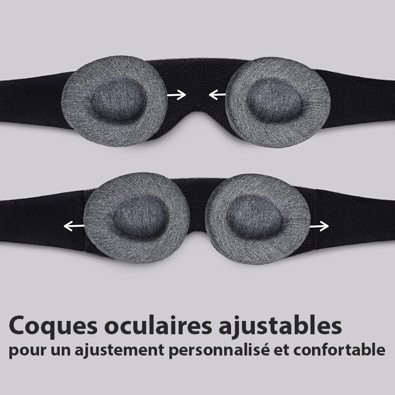 Masque de Sommeil pour les Yeux - Aucune Pression Oculaire - Coupe Ajustable