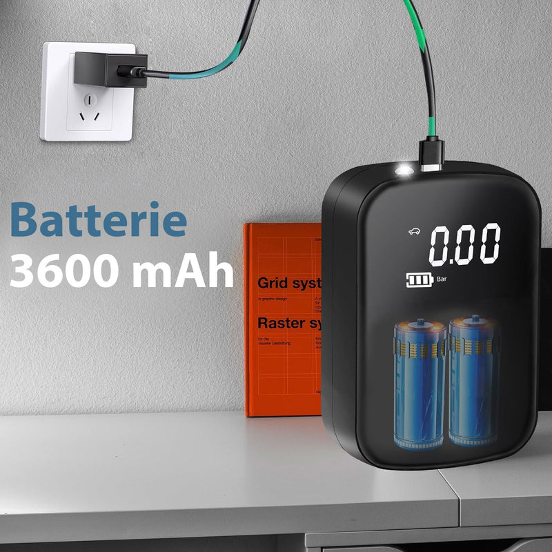 Gonfleur Pneus Électrique Sans Fil - Compresseur à Air Portatif avec Batterie