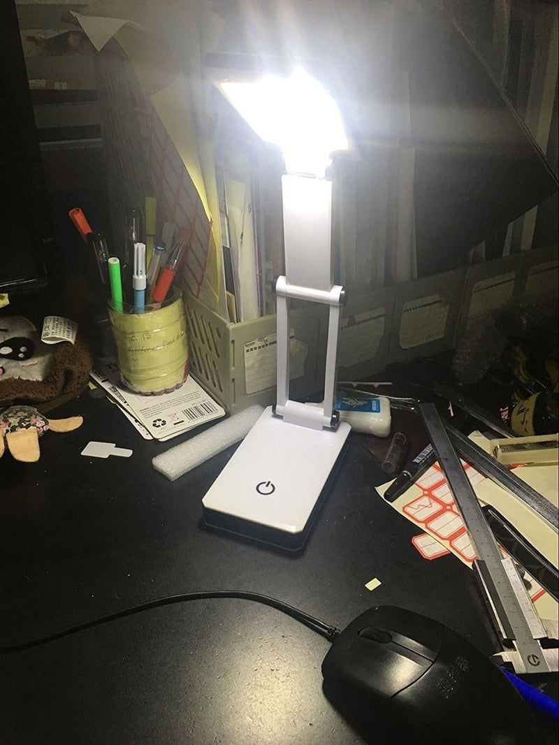 Lampe de Bureau LED Sans Fil Pliable avec Commande Tactile et 3 Niveaux de Luminosité