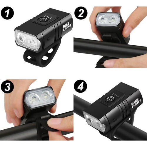 2 Lumières Vélo Puissantes 1000 Lumens - Éclairage Avant et Arrière Étanche