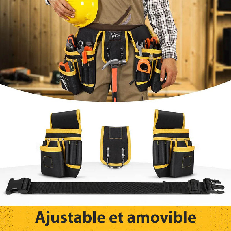 Ceinture Porte-Outils avec 27 Poches Ajustables et Magnétiques