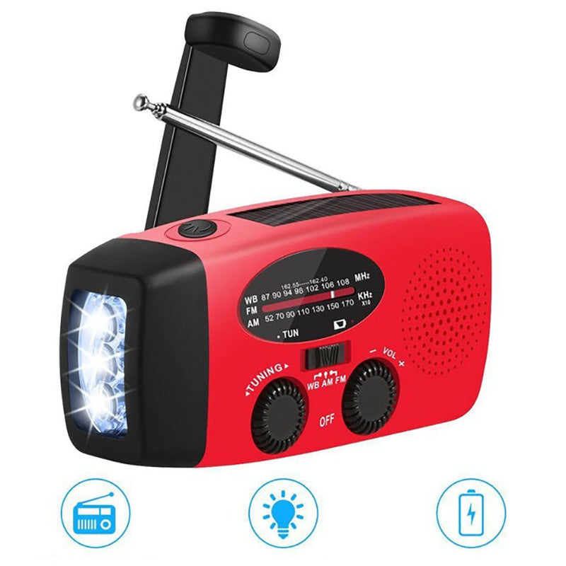 Lampe Radio Rechargeable 3-en-1 avec Power Bank - Spécial Survie