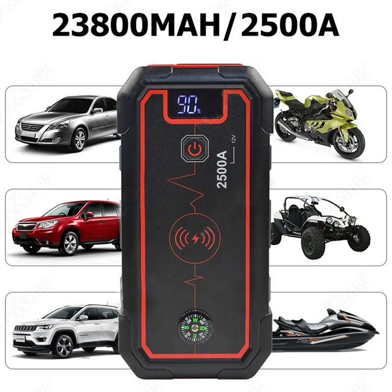 Booster Professionnel de Voiture Moto avec Chargeur Led 2500A et 23800mAh