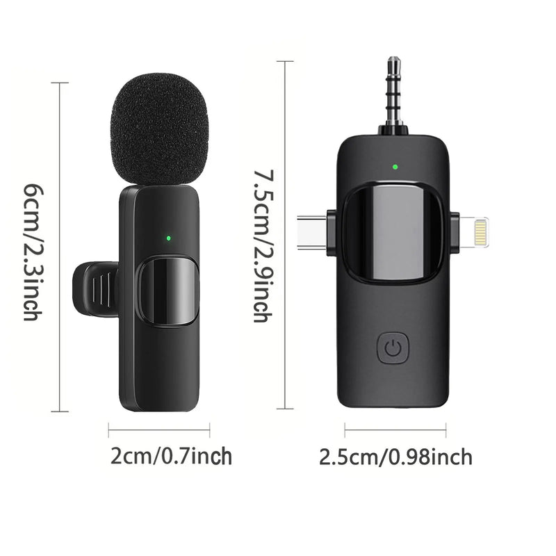 Micro Cravate Professionnel Sans Fil pour iPhone Android Caméra Ordinateur