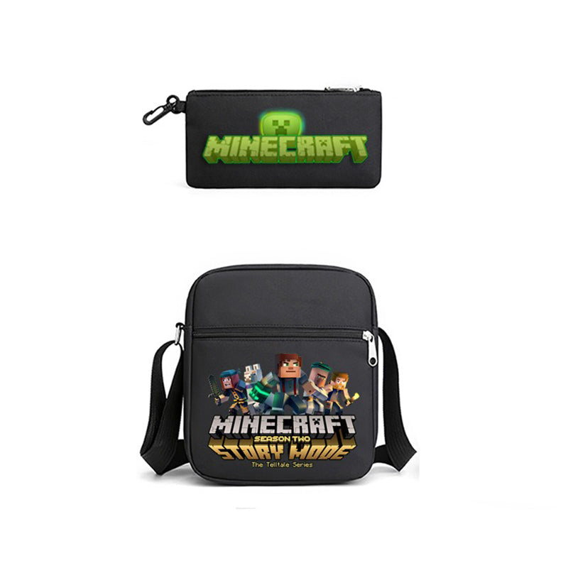 Ensemble Minecraft Sac à Dos avec Trousse et sacoche