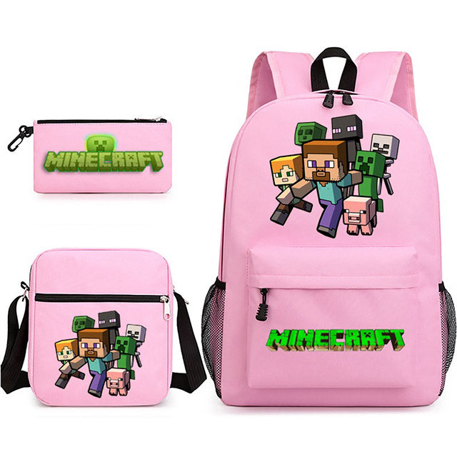 Ensemble Minecraft Sac à Dos avec Trousse et sacoche