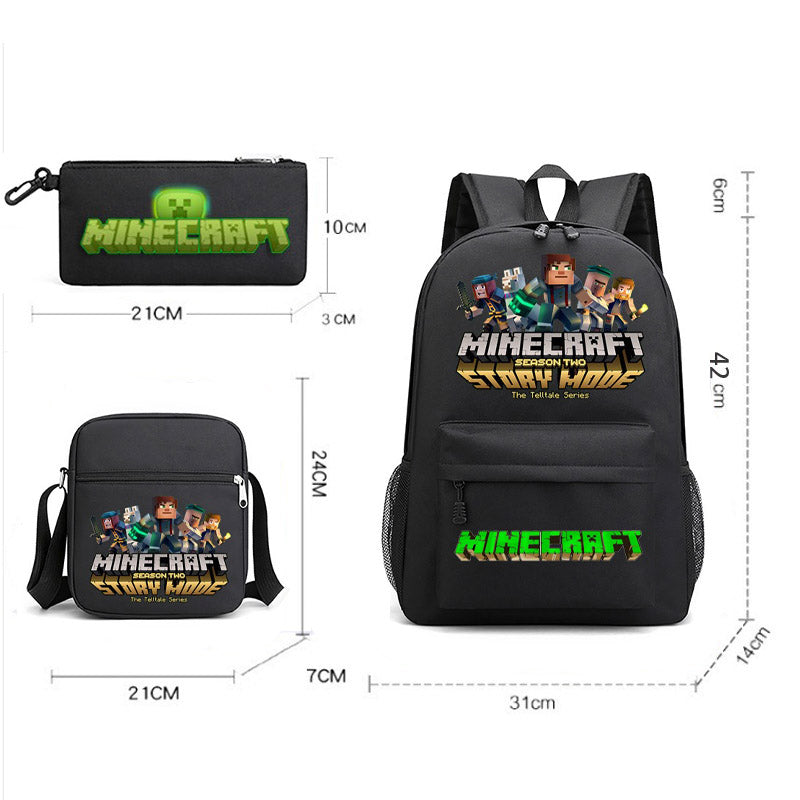 Ensemble Minecraft Sac à Dos avec Trousse et sacoche