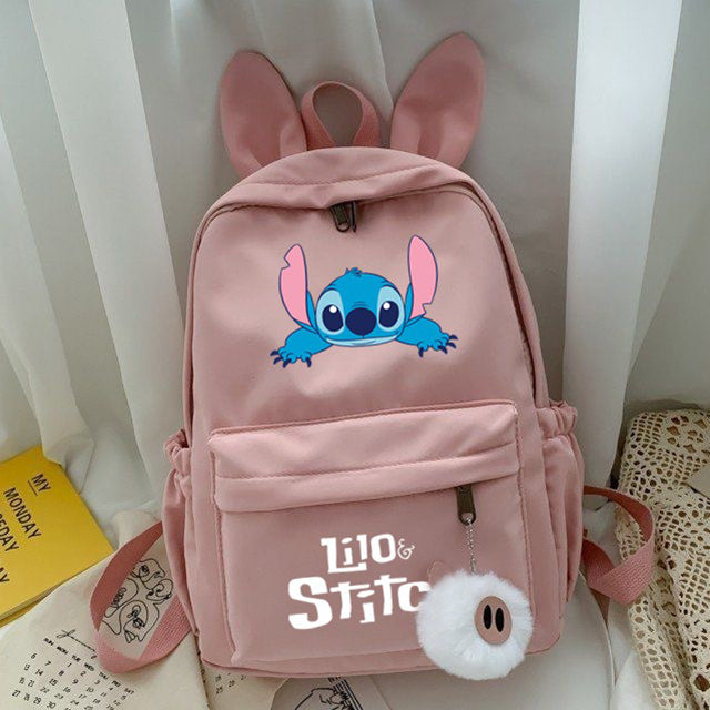 Sac à Dos Stitch avec Porte-Clés à Deux Oreilles Ultra-Doux