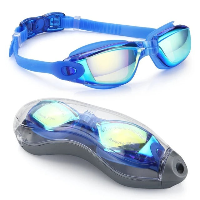 Lunettes de Piscine - Natation Anti-UV et Anti-buée avec Bouchons d'Oreille