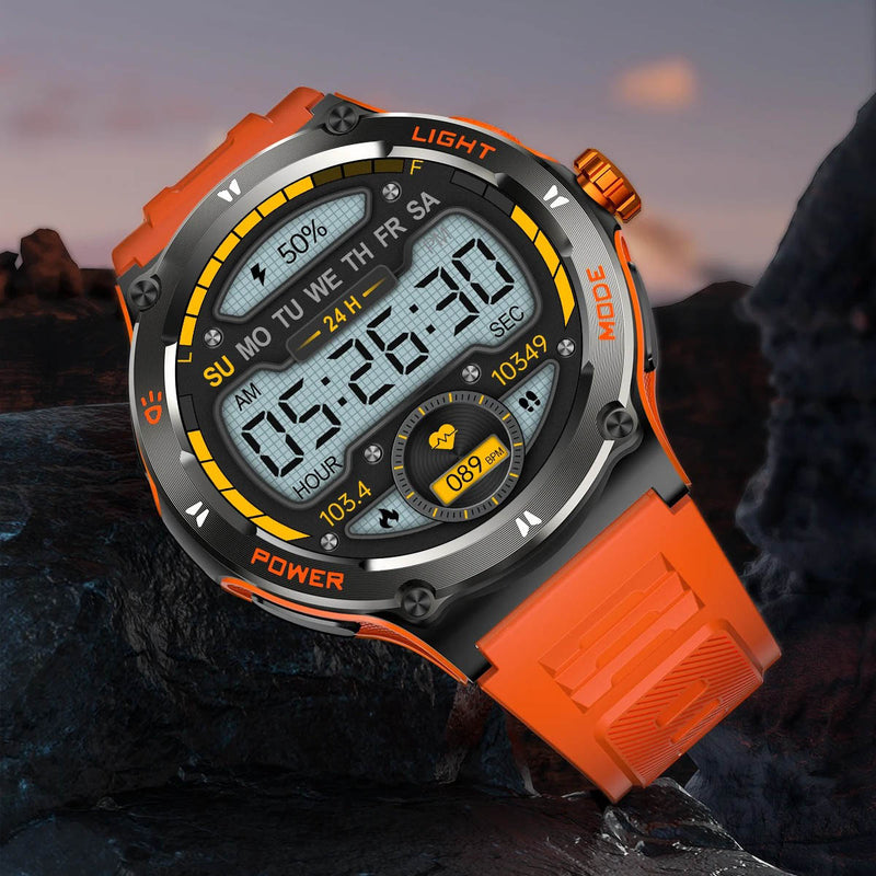 Montre Sport Connectée pour Homme avec Écran HD Torche LED et Boussole