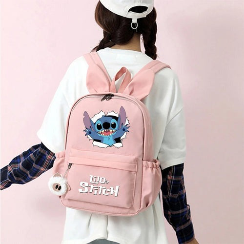 Sac à Dos Stitch avec Porte-Clés à Deux Oreilles Ultra-Doux