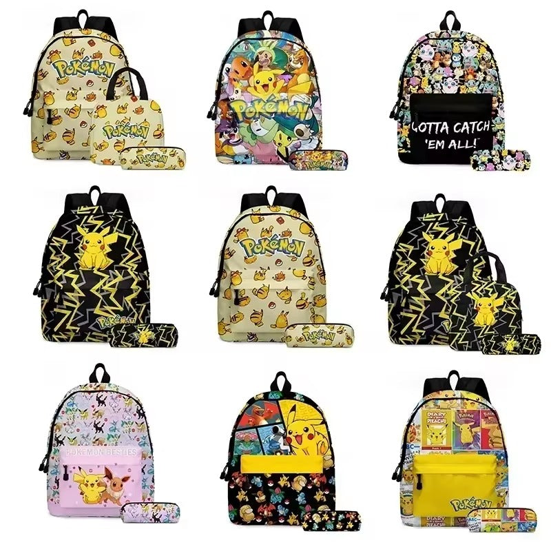 Sac à Dos Pokémon avec Trousse - Ensemble Cartable pour la Rentrée Scolaire