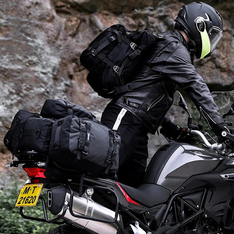 Sac pour Moto Étanche 2 en 1 - Sacoche Arriére et Sac à Dos