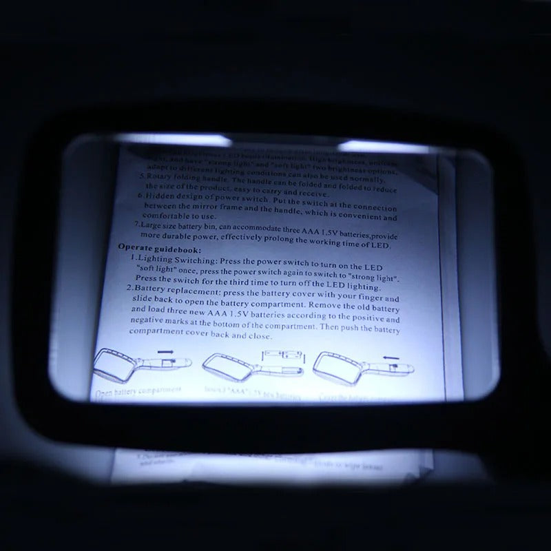 Loupe de Lecture Avec Lumière LED Pliable