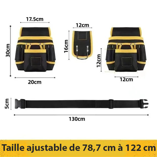 Ceinture Porte-Outils avec 27 Poches Ajustables et Magnétiques