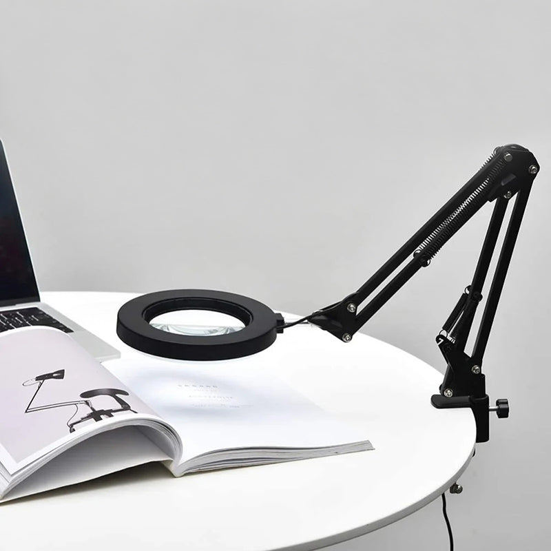 Lampe de Bureau avec Loupe et Bras Pivotant