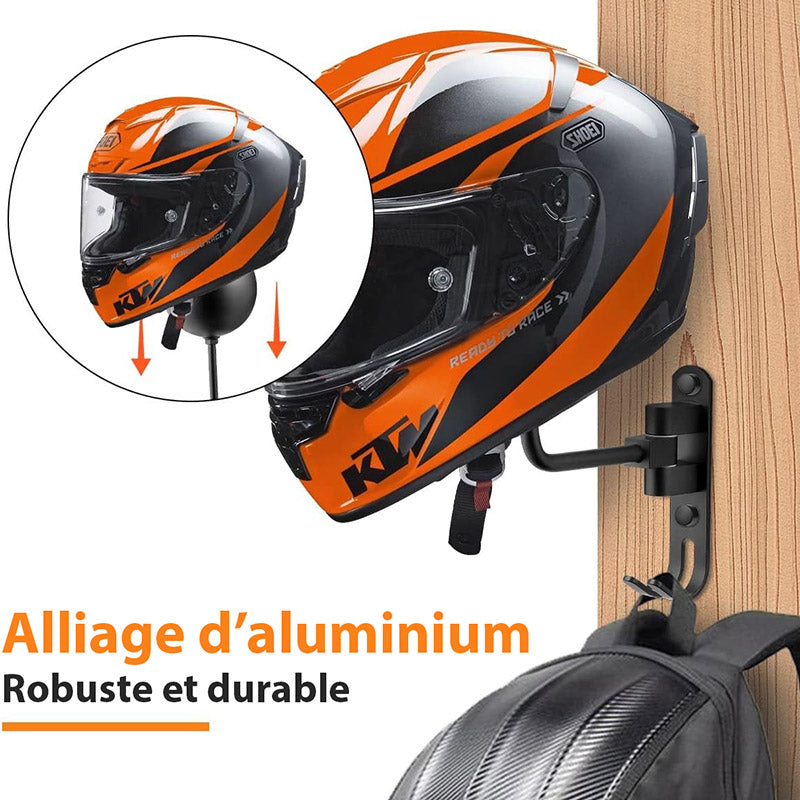 Porte Casque et Veste Moto avec Rotation 180°