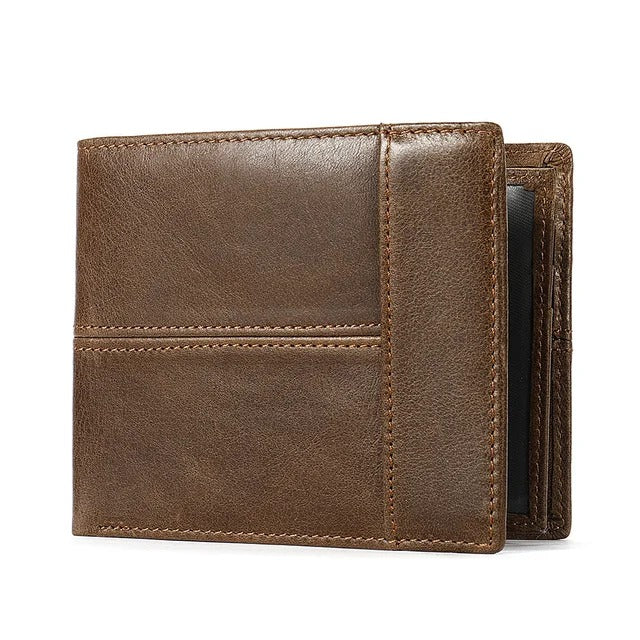 Portefeuille Vintage en Cuir Véritable pour Homme