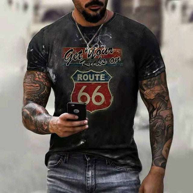 T-shirt Route 66 Vintage pour Homme