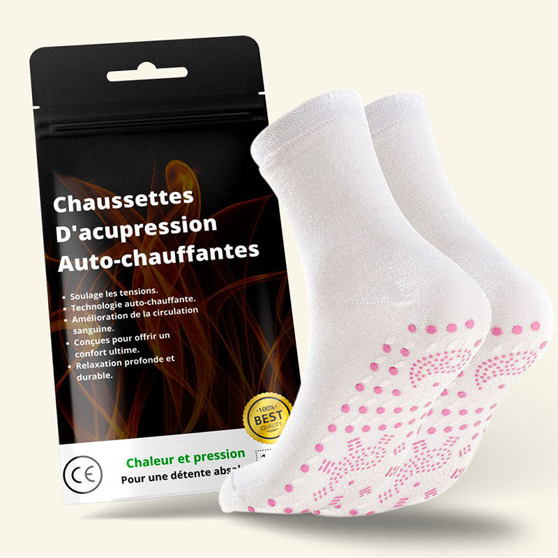 Chaussettes d'Acupression Auto-Chauffantes