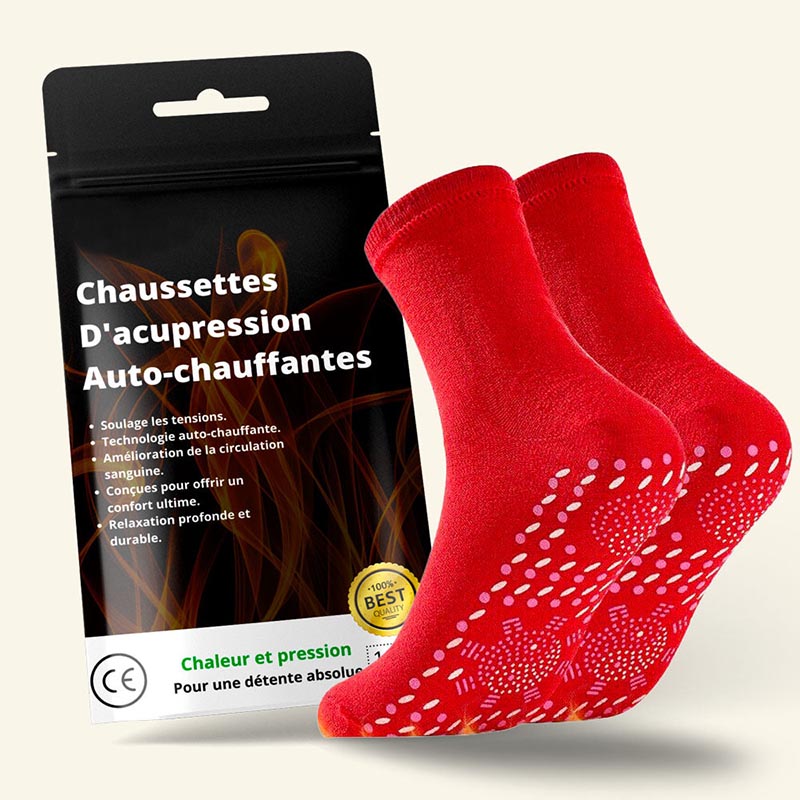 Chaussettes d'Acupression Auto-Chauffantes