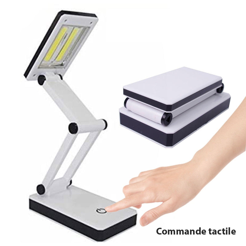 Lampe de Bureau LED Sans Fil Pliable avec Commande Tactile et 3 Niveaux de Luminosité