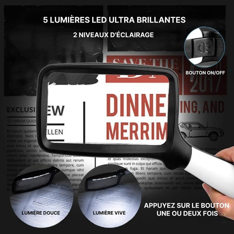 Loupe de Lecture Avec Lumière LED Pliable