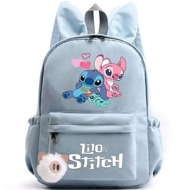 Sac à Dos Stitch avec Porte-Clés à Deux Oreilles Ultra-Doux